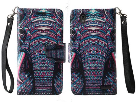 ZTE Warp Elite | ZTE N9158 Case, Wrist Strap Magnetic Flip Fold[Kickstand] Pu Leather Wallet Case with ID & Card Slots - Tribal Elephant Discount