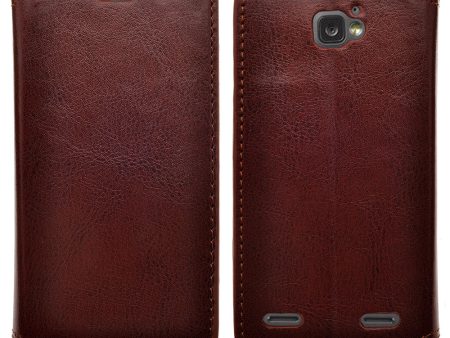 ZTE Zephyr Case, Wrist Strap Magnetic Fold[Kickstand] Pu Leather Wallet Case with ID & Credit Card Slots - Brown Cheap