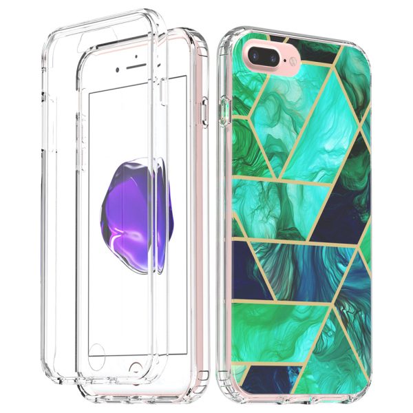 Apple iPhone 8 Plus Case, Slim Full-Body Stylish Protective Case with Built-in Screen Protector for Apple iPhone 8 Plus - Turquoise Marble Supply