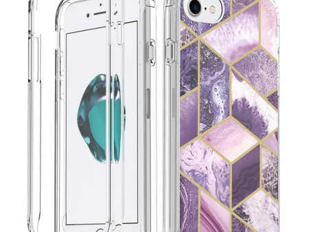 Apple iPhone 8 Case, Slim Full-Body Stylish Protective Case with Built-in Screen Protector for Apple iPhone 8 - Purple Marble Online Sale