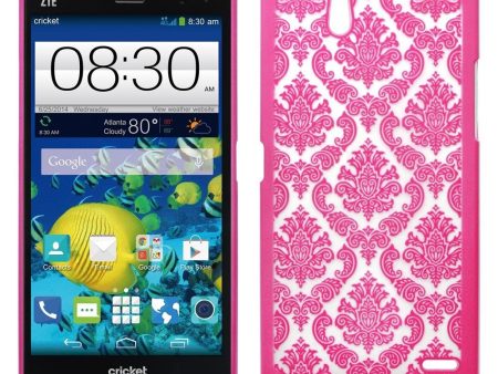 ZTE ZMAX Damask Vintage Case, Ultra Slim Case Cover for ZMAX - Hot Pink Hot on Sale