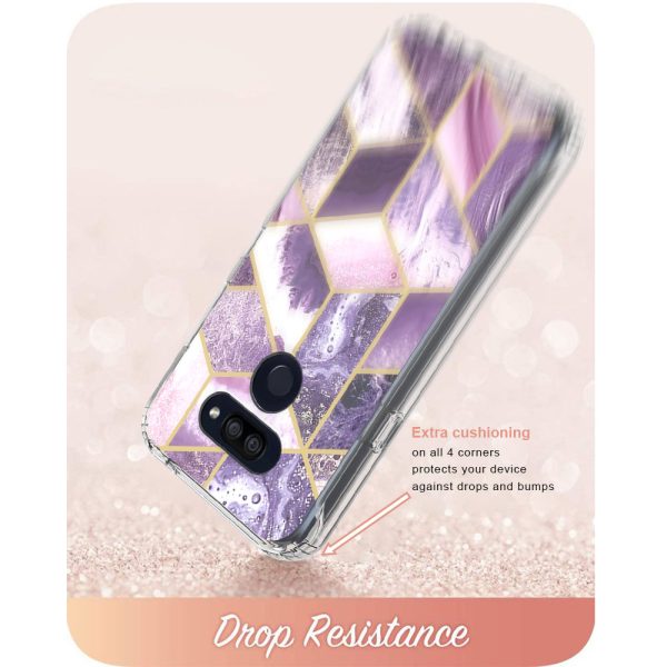 LG Harmony 4   LG K40S Case, Slim Full-Body Stylish Protective Case with Built-in Screen Protector for LG Harmony 4   LG K40S - Purple Marble on Sale