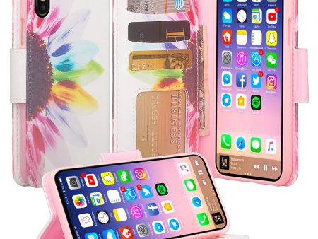 Apple iPhone ??? | iPhone Ten Case, iPhone ??? | iPhone Ten Wallet Case, Slim Flip Folio [Kickstand] Pu Leather Wallet Case with ID & Card Slots & Pocket + Wrist Strap - Vivid Sunflower Hot on Sale