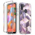 Samsung Galaxy A11 Case, Slim Full-Body Stylish Protective Case with Built-in Screen Protector for Samsung Galaxy A11 - Purple Marble Supply