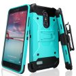 ZTE ZMax Pro Case, Blade X Max, ZTE Grand X Max 2 Case, ZTE Carry, ZTE Imperial Max   ZTE Max Duo LTE Heavy Duty[Built-in Kickstand] Rotating Swivel Clip Holster Case   Rugged Triple Layer Protection - Teal Online Hot Sale