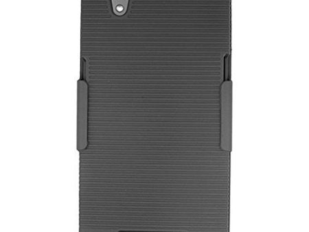 ZTE ZMAX Case, Swivel Locking Belt Clip Holster Slim Shell Combo[Kickstand] Case for ZMAX - Black Fashion