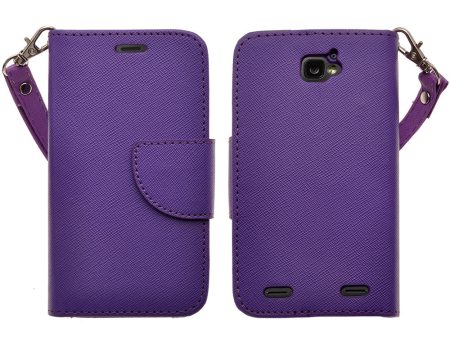 ZTE Zephyr Case, Wrist Strap Magnetic Fold[Kickstand] Pu Leather Wallet Case with ID & Credit Card Slots for ZTE Zephyr - Purple Online