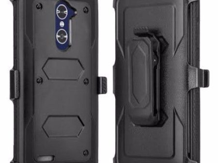 ZTE Z Max Pro Case, Blade X Max, ZTE Carry, ZTE Grand X Max 2 Case, Imperial Max Case [Built-in Screen Protector] Heavy Duty Belt Clip Holster   Rugged Triple Layer Protection - Black Online Hot Sale