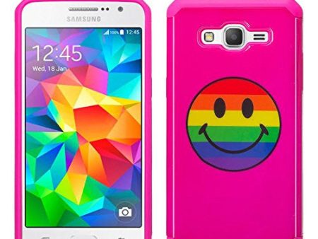 Galaxy J7 Case, Samsung Galaxy J7 [Shock Absorption  Impact Resistant] Hybrid Dual Layer Armor Defender Protective Case Cover for Galaxy J7 (Boost Mobile,Virgin,MetroPcs,TMobile), Rainbow Emoji Cheap